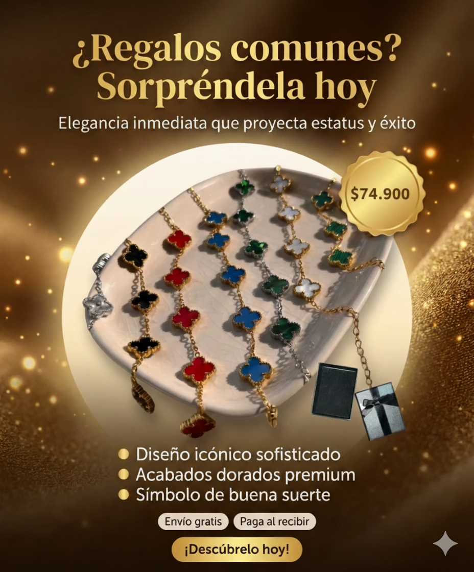 Pulsera Trebol Van Cleef Caja Regalo