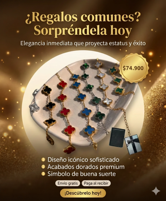 Pulsera Trebol Van Cleef Caja Regalo