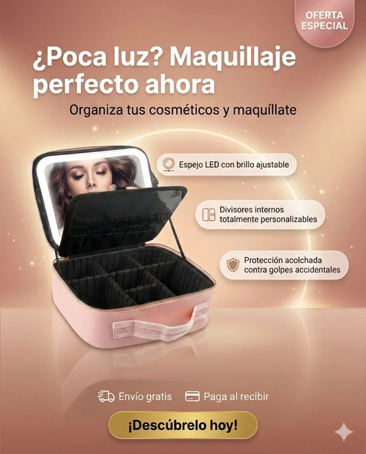 Cosmetiquera con luz LED